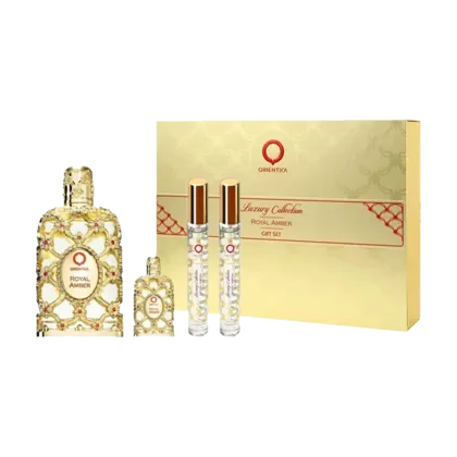 Perfume Set Orientica Royal Amber EDP Femenino - 80mL/7.5mL/10mL (4 Piezas)